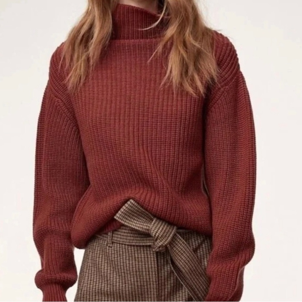 Aritzia Wilfred Montpellier 100% Merino Wool new Mockneck Brick Knit Relaxed